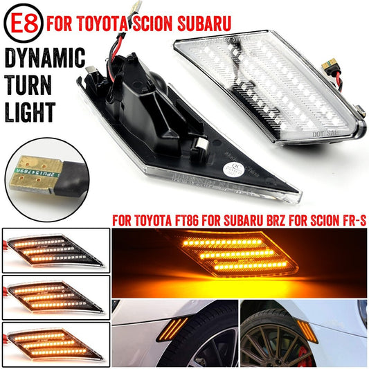 Dynamic Side Marker Turn Light for Toyota FT86 for Subaru BRZ for Scion -S 2013-2019