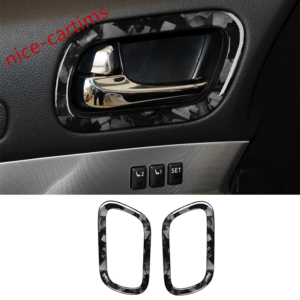 Forged Carbon Inner Door Handle Ring Trim for Infiniti G37 2Dr 2010-13 Q60 14-15