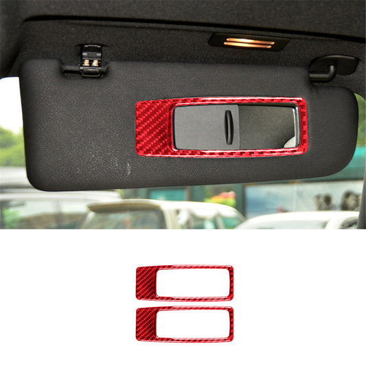 Red carbon fiber sun visors mirror frame for BMW X5 E70 X6 E71 2008-13
