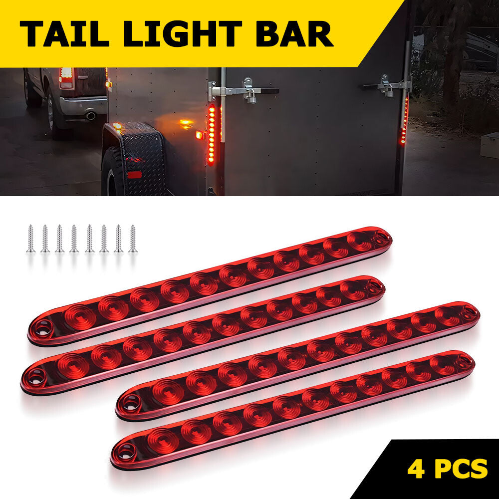 4 x 15-inch red LED light strips, gaps, stop side markings, rear brake light strip, B