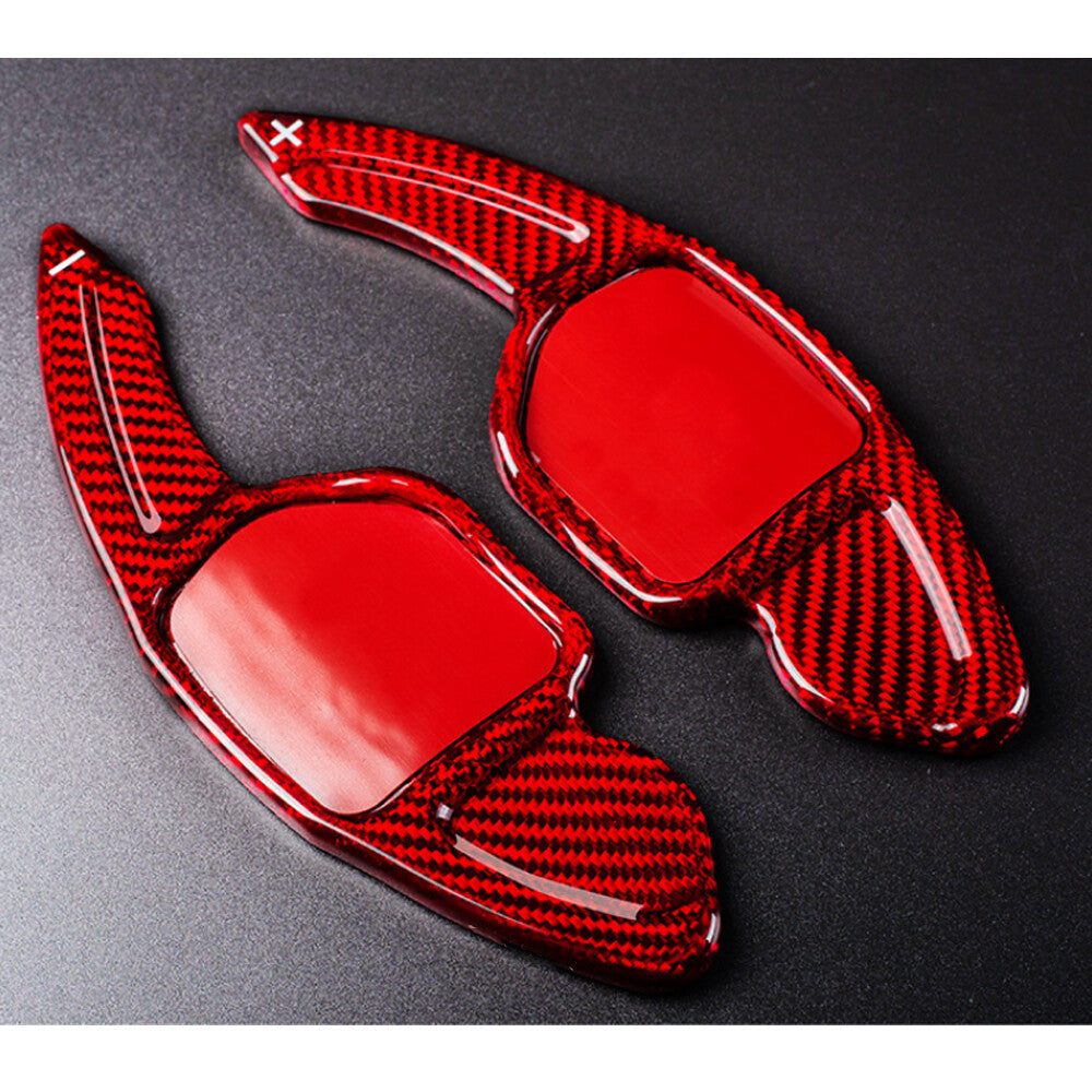 Red Carbon Fiber Steering Wheel Paddles Shifter for Audi A3 A4 A5 A6 S6 Q5 Q7 TT