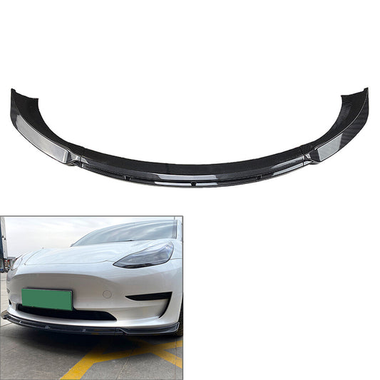 Car Front Bumper Lip Chin Spoiler Splitter Fit for Tesla Model 3 2017-2021 20 19 18