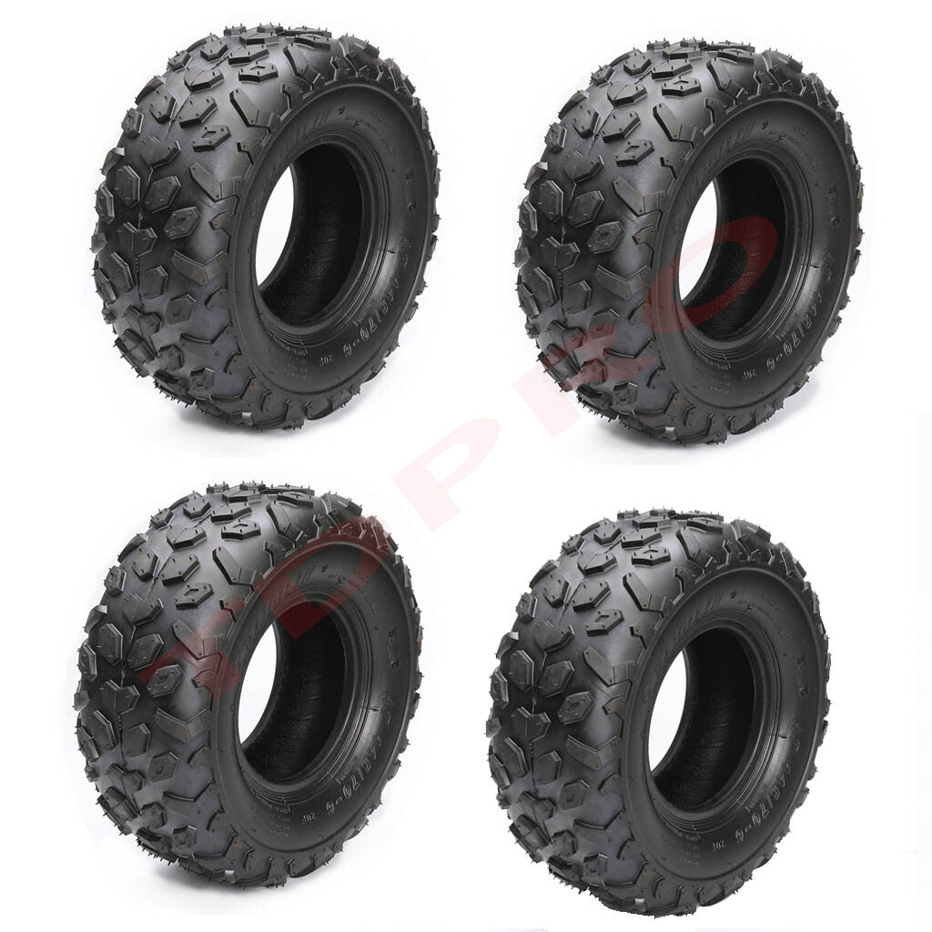 4-Piece Pack of 6-inch All-Terrain Tires 145/70-6 (145x70-6) Suitable for Mini Bikes, Go-Karts, 70cc, 125cc
