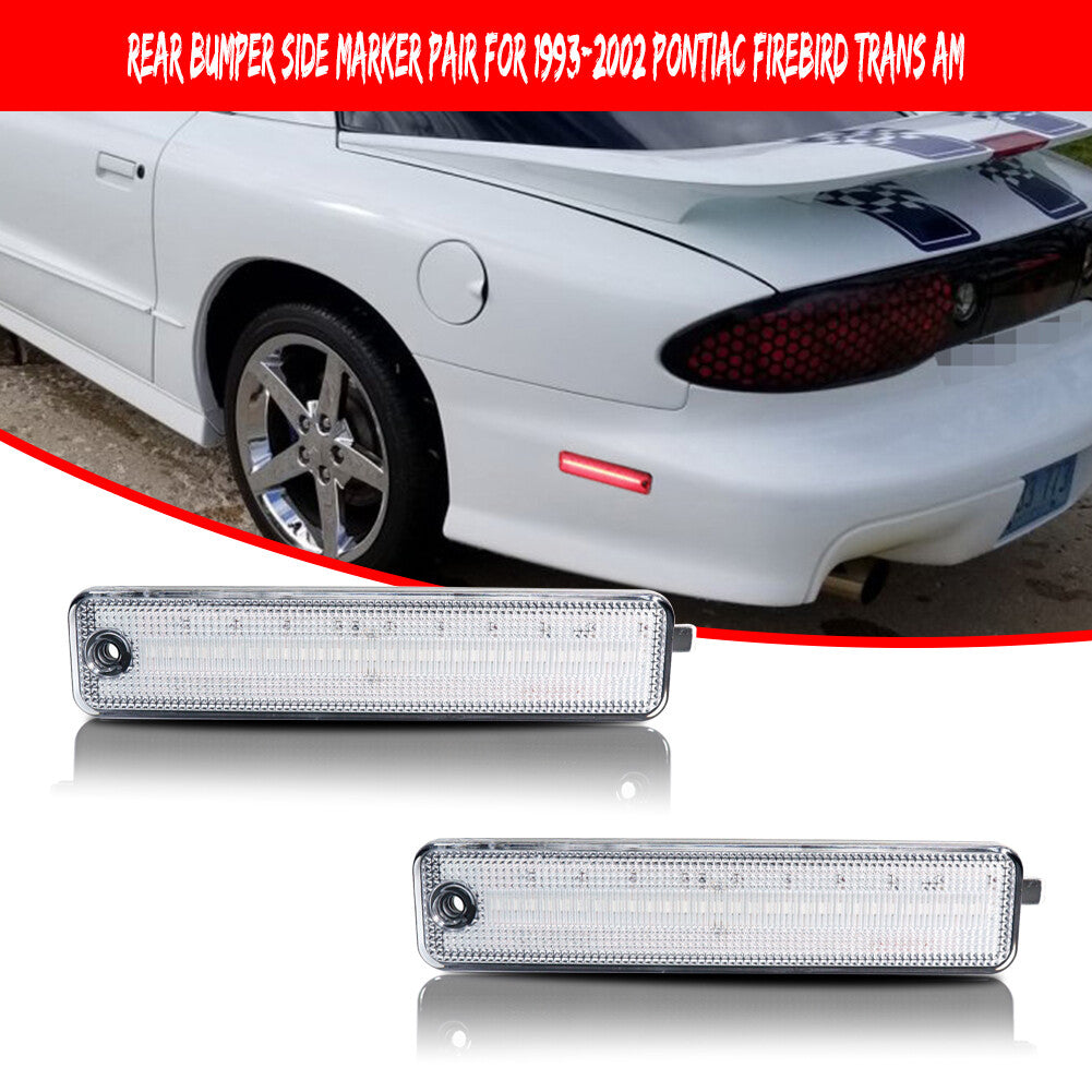 Suitable for 93-02 for Pontiac Firebird Trans AM Transparent LED Bumper Red LED Side Marker Lights