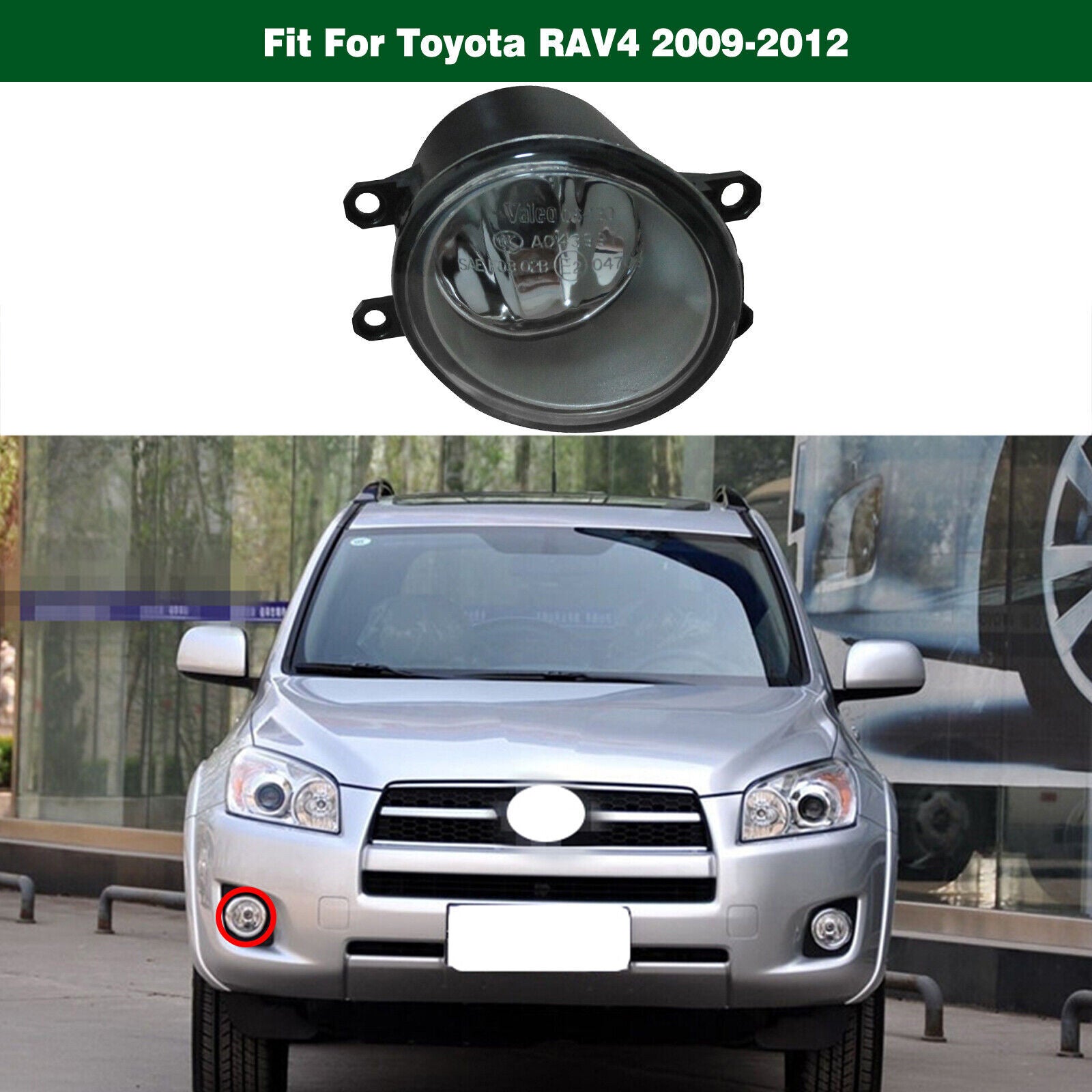 1Pcs Right Bumper Front Clear Lens Fog Light Lamp Fit for Toyota RAV4 2009-2012