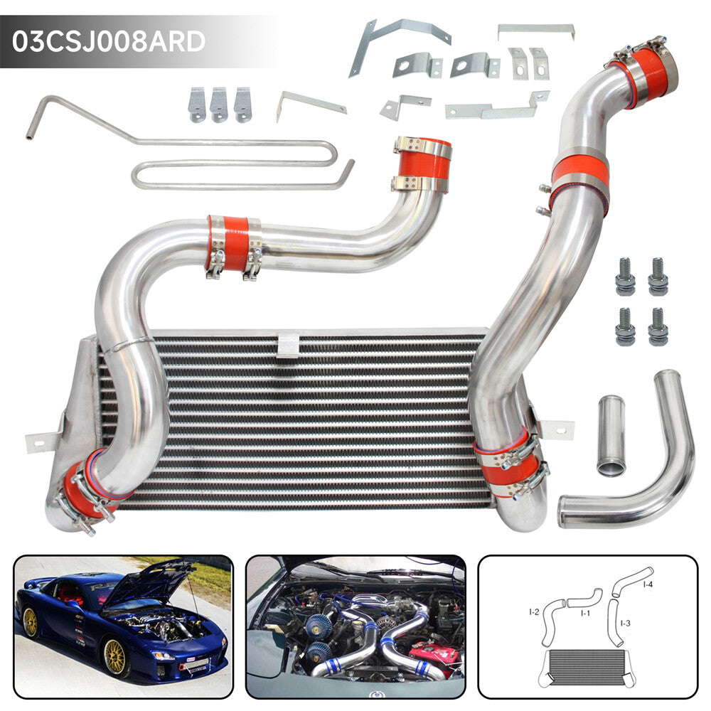 Turbo Bolt On Front Mount Intercooler Kit for Mazda RX7 RX-7 FD3S FD3 93-97 Red