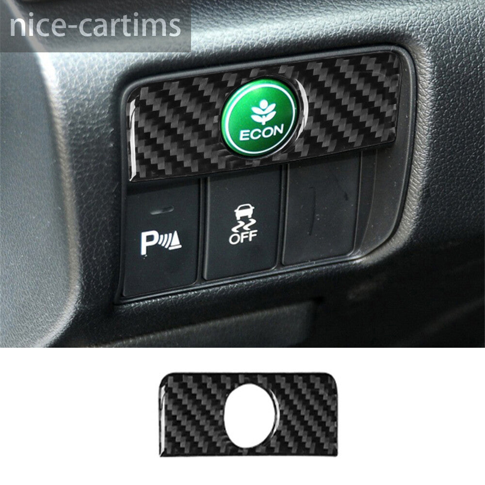Carbon Fiber ECON Button Switch Panel Cover for Honda Accord 2013-17 Accessories