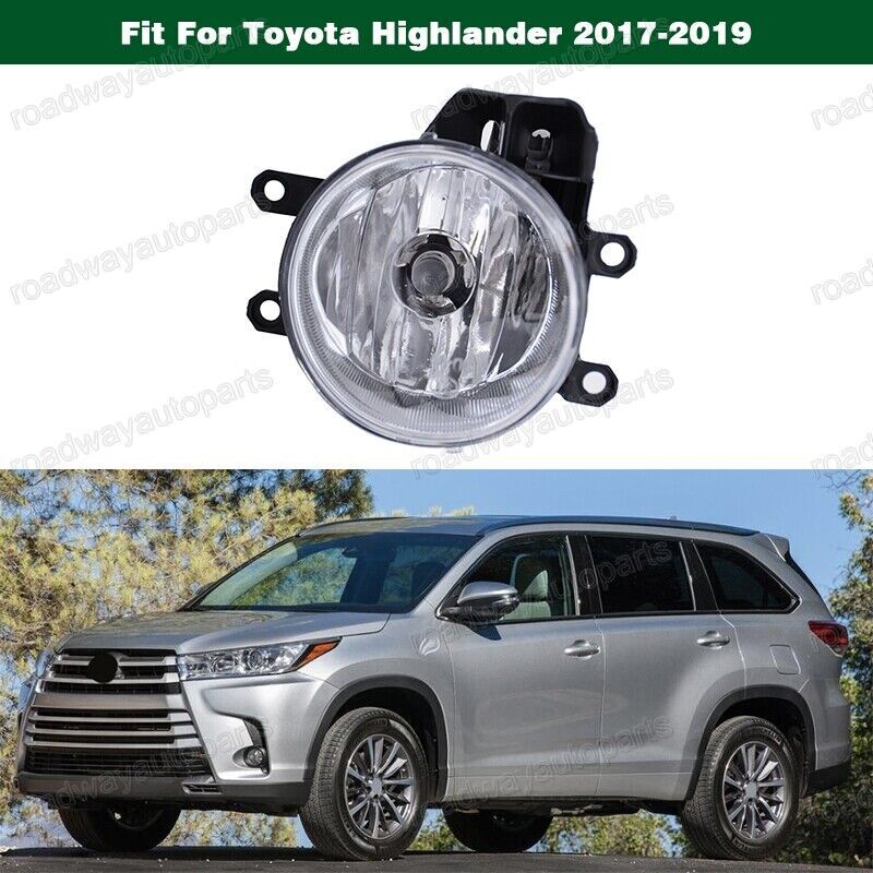 Left Clear Front Bumper Driving Fog Light Lamp for Toyota Highlander 2017-2019