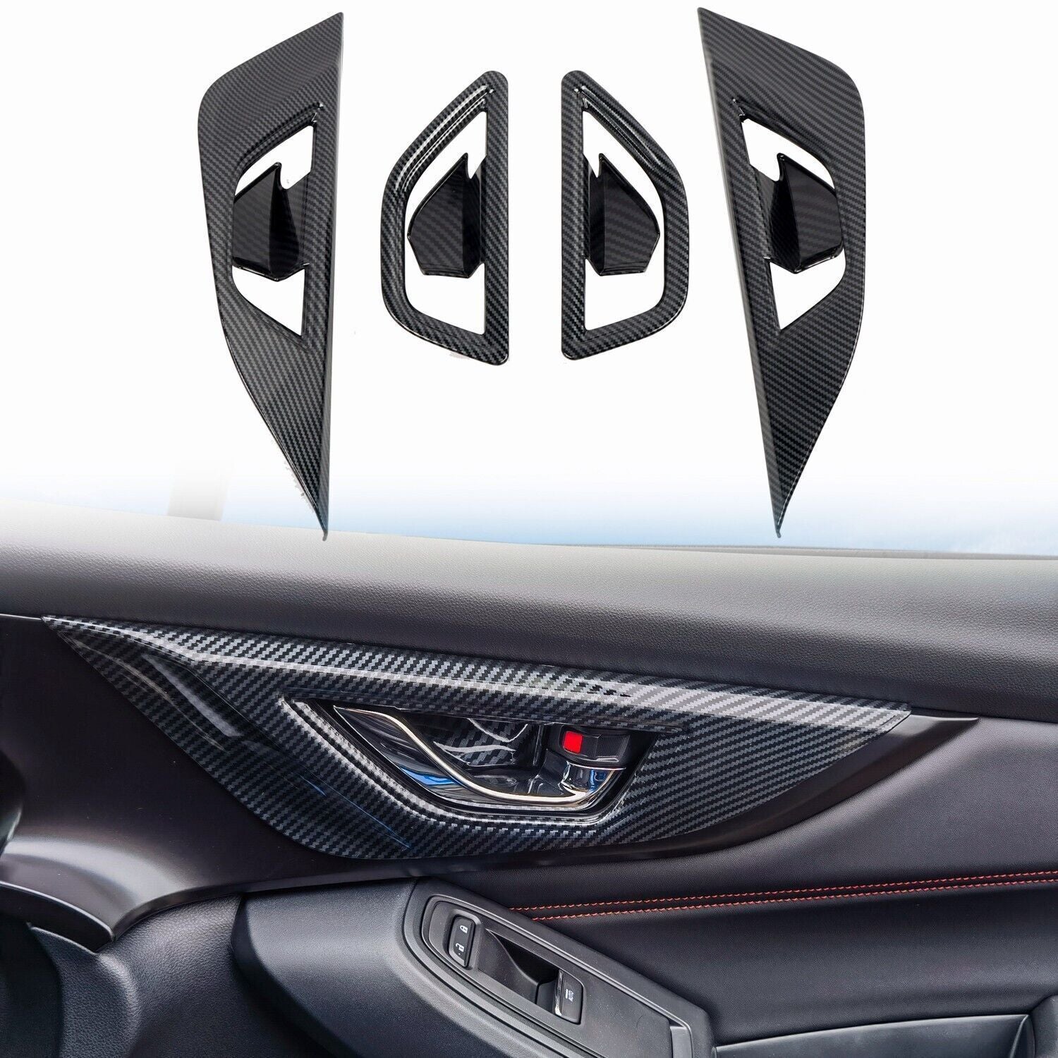 4pcs Interior Side Car Door Handle Bowl Cover Trim Fit for Subaru WRX 2022-2023