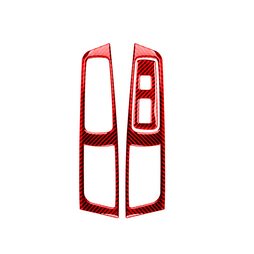 Red Carbon Fiber Front Window Control Cover Trim for Subaru Forester 2009-2013