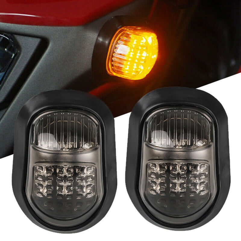 Universal Motorcycle Flush Mount LED Turn Signals Indicator Blinker Amber Lights