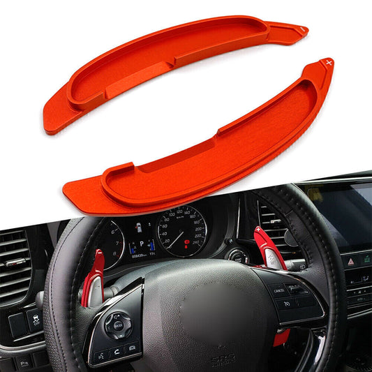 Red Aluminum Alloy Steering Wheel Paddle Shifter Extension for Mitsubishi Lancer