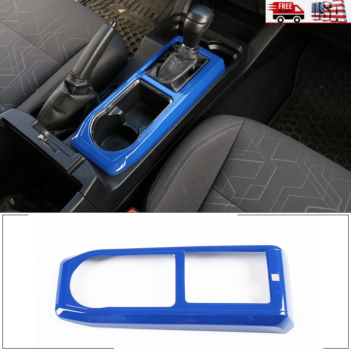 2-Piece ABS Carbon Fiber Center Shift Cover for Toyota Tundra Sequoia 2022-23