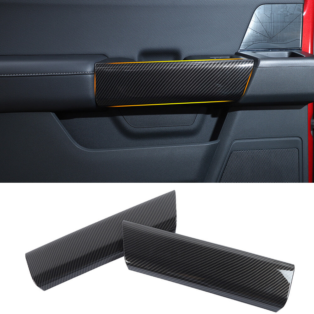 Rear Door Handle Cover Trim Panel Cover for Ford F-150 2021-22 ABS Carbon Fiber