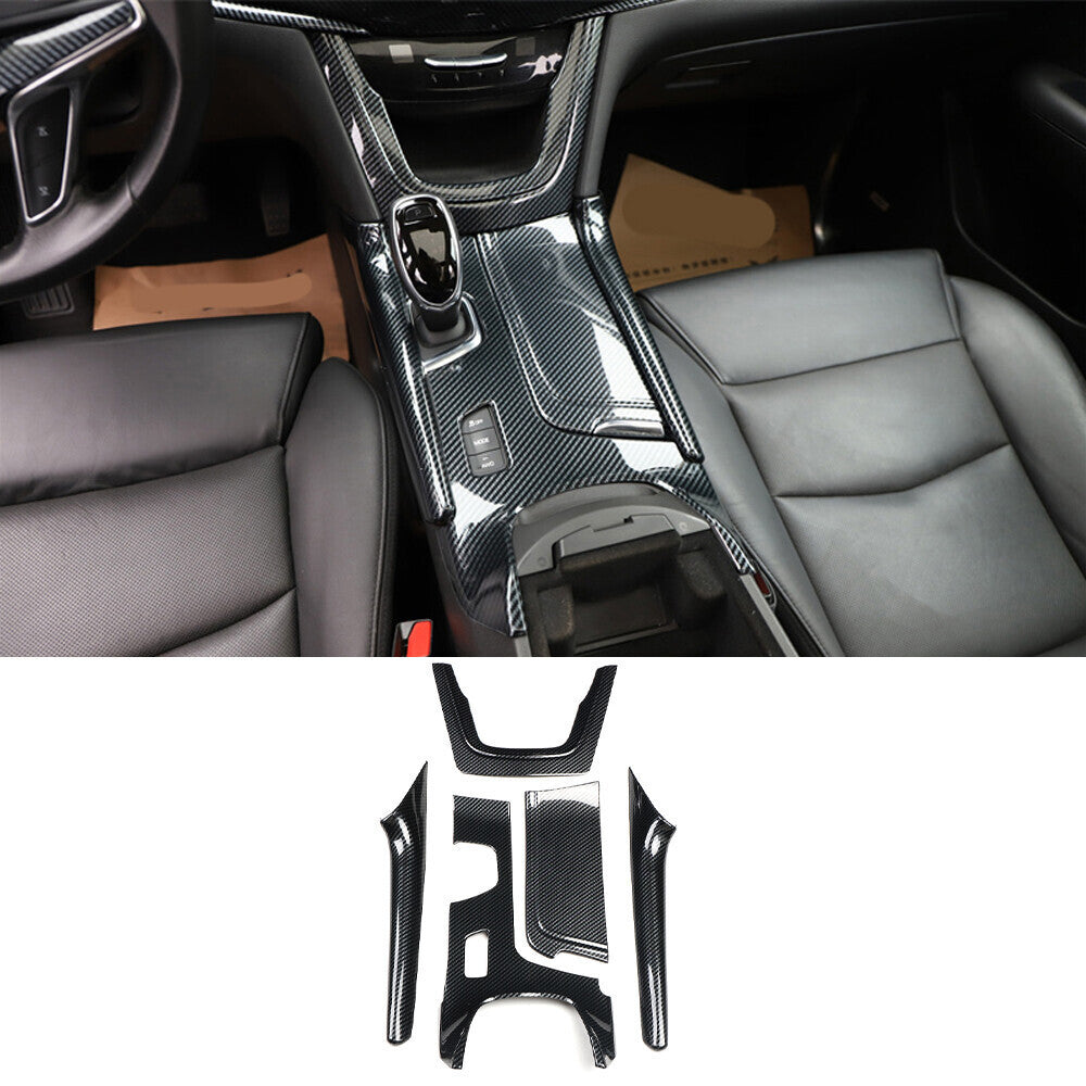 for Cadillac XT5 2017-19 ABS Carbon Fiber Middle Console Gear Shift Cover Trims