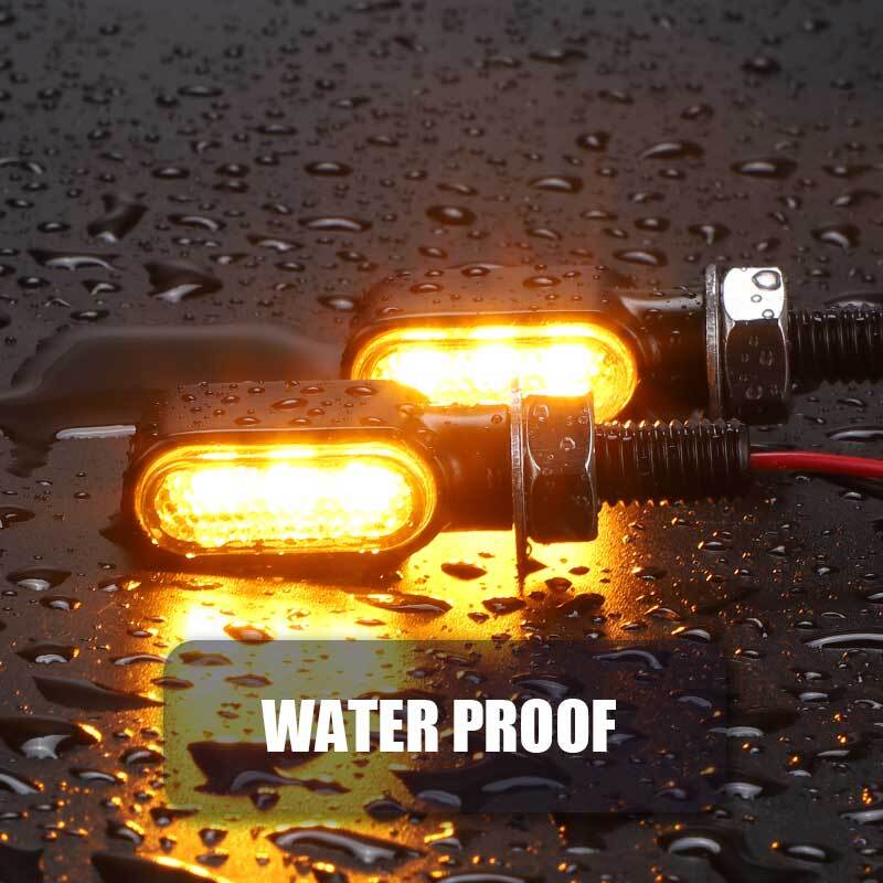 2X Smoke for Mini Motorcycle LED Turn Signals Indicator Light For Bobber Cafe Racer