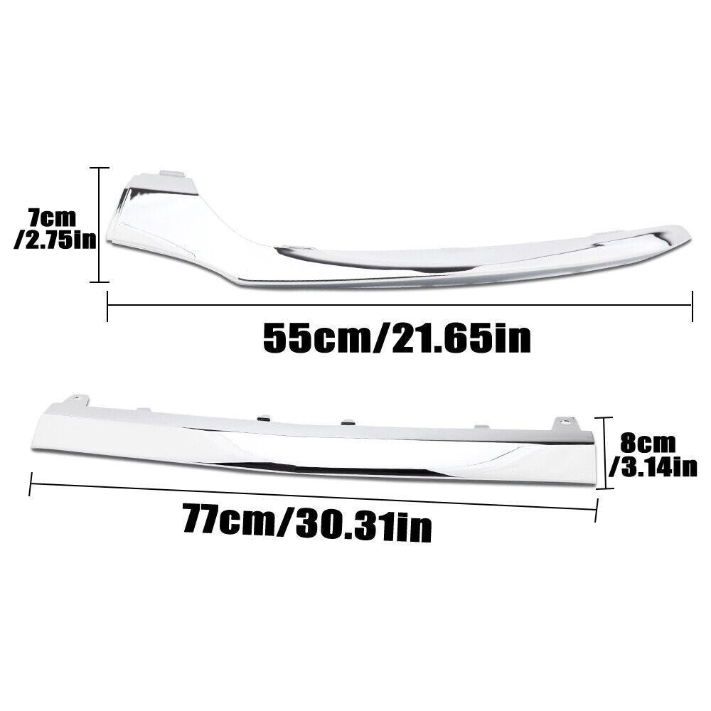3¡Á F¨¹r for Mercedes-Benz W205 2015-2018 Front Spoiler Lippe Sto?stange Set Silber