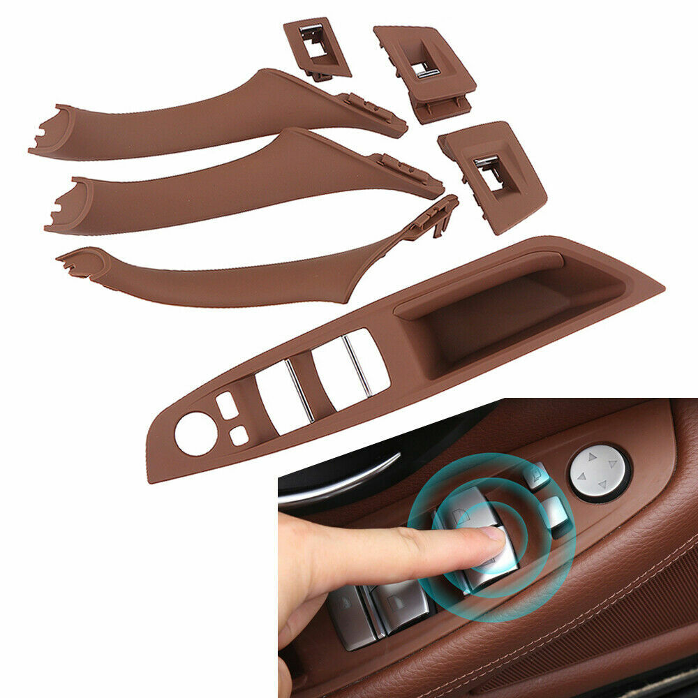 7-piece set of interior door handles, window lifter switch buttons, and frame panels for BMW F10 and F18