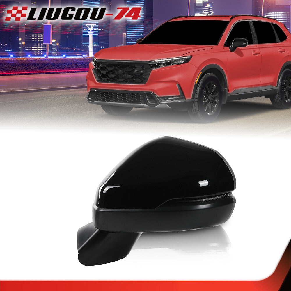 Left-side heated turn signal mirror suitable for Honda CRV LX 2023-2024 Black.