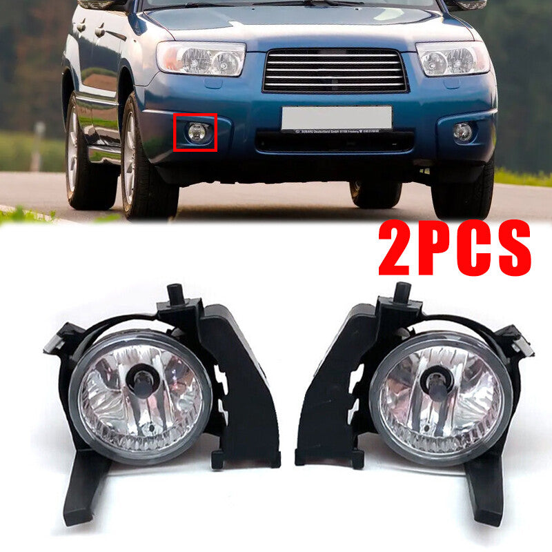 1Pair Front Bumper Glass Lens Fog Lamp Bulb for Subaru Forester SG 2006-08 RHLH