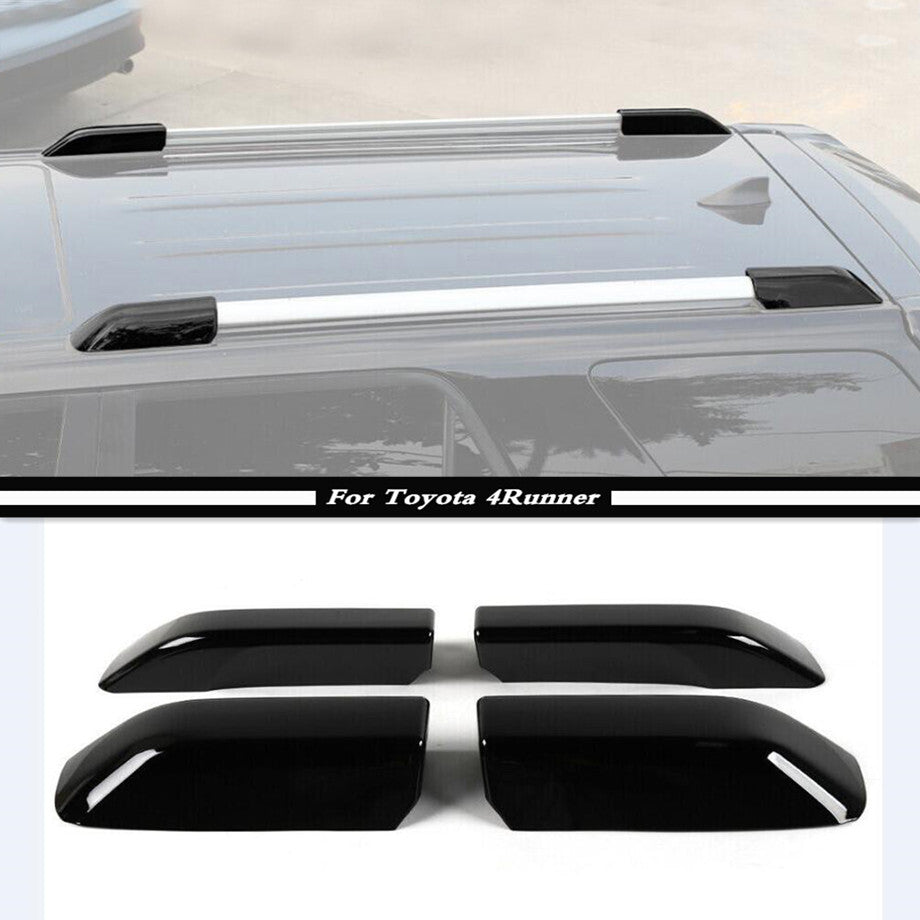 Black 4P Roof Rail End Cap Trim for Toyota 4Runner 2010-2023