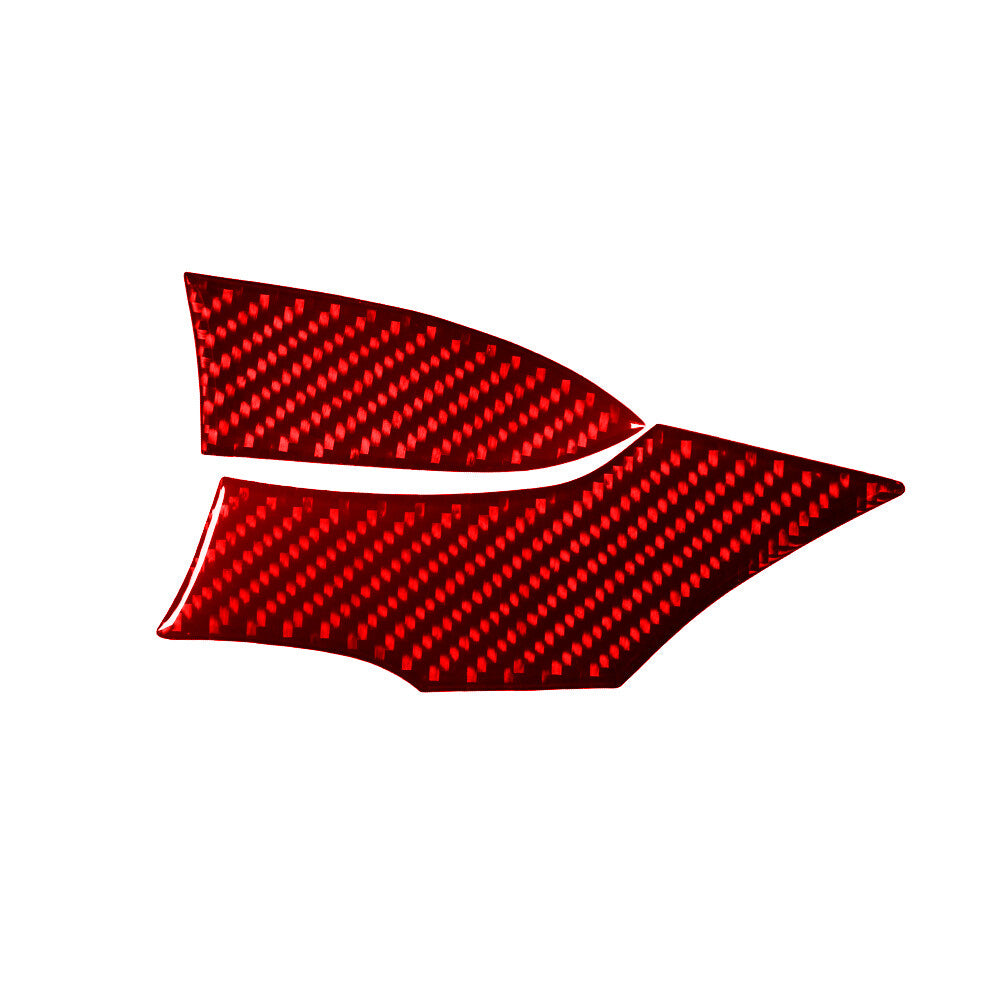 2x Red Carbon Fiber Left Of Climate Control Cover Trim for Ford Fiesta 2011-2015