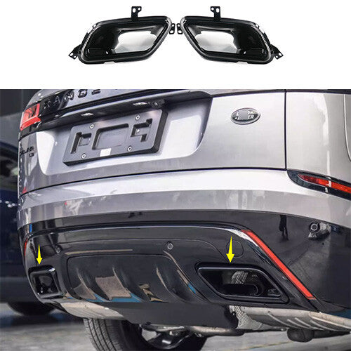 for Range Rover Velar 2018-2023 Rear Tail Exhaust Muffler Tip Pipe Steel Black