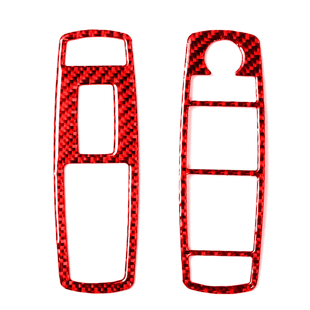 2Pcs Red Carbon Fiber Front Window Buttons Trim for Dodge Journey 2009-10 SXT SE