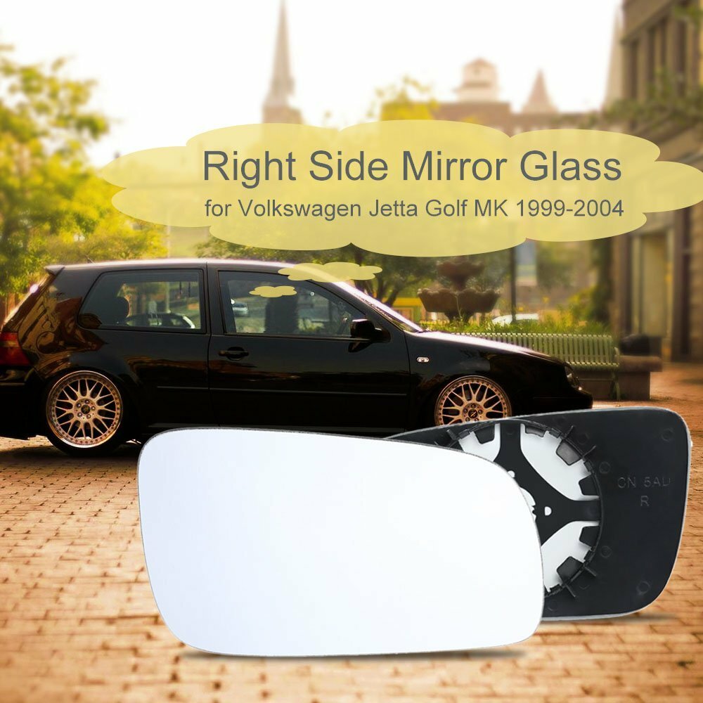 Heated Wing Mirror Glass Right Door Driver Side Fit for VW for Golf MK4 1996-2004