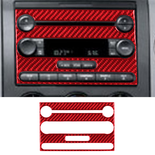 Red Carbon Fiber Center Control Panel Trim Cover Type B for Ford F150 2004-2008