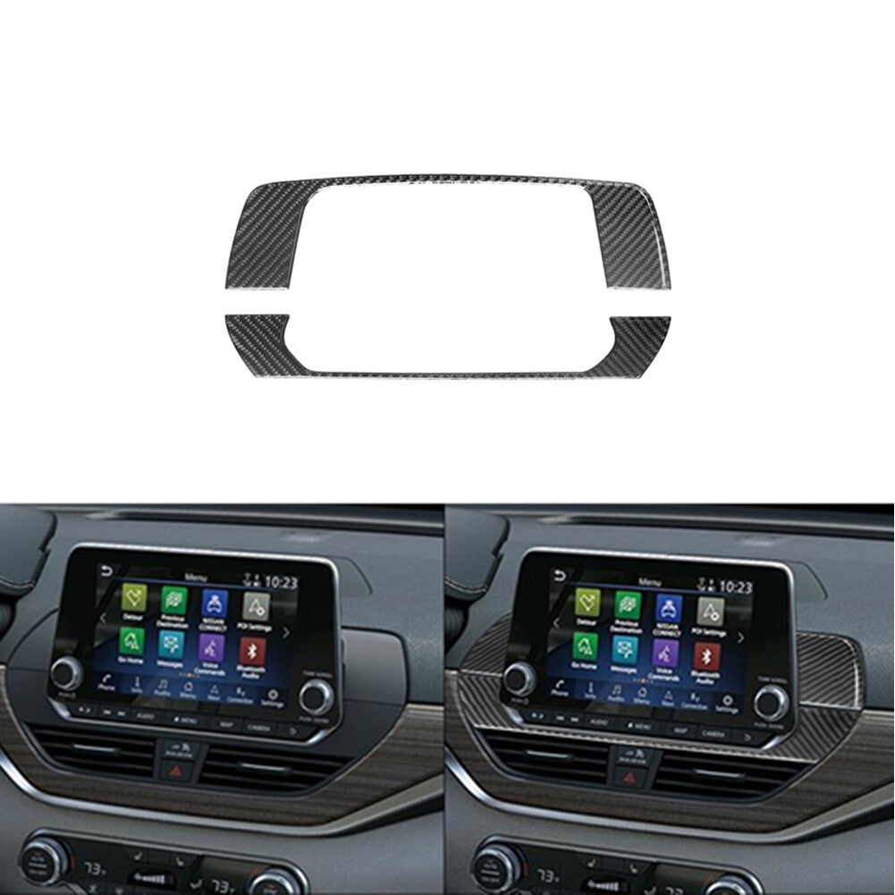 Carbon Fiber Interior LCD Screen Frame Cover Trim for Nissan Altima 2019-2022