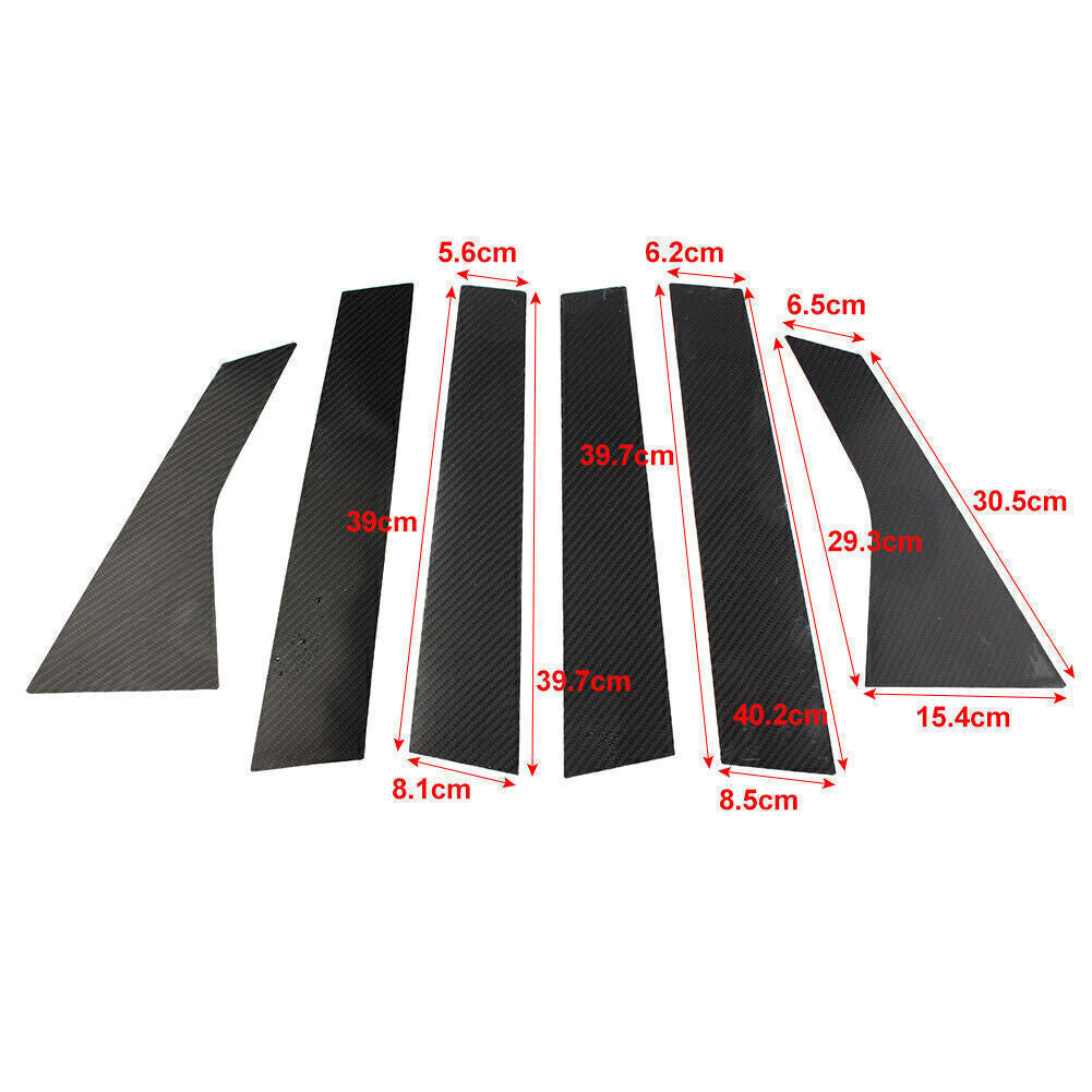 6PCS for Honda Accord 2018-22 Carbon fiber Pillar Posts Door Window Molding Trim