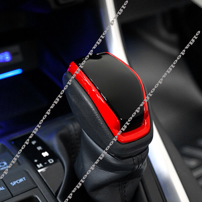 Red/Black Central Console Gear Shift Knob Trim for Toyota Highlander 2020-2022