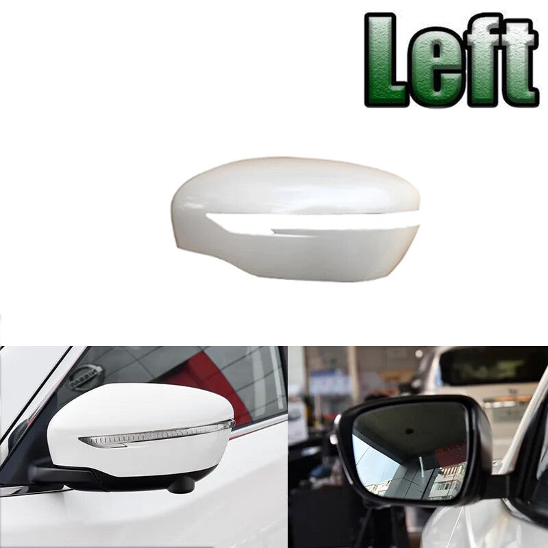 Left for Nissan Qashqai J11 X-Trail T32 2014-2020 Rearview mirror cover white