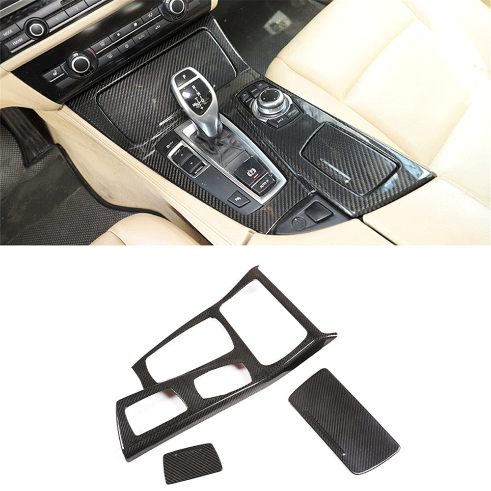 Real Carbon Fiber Central Control Gear Shift Trim for BMW 5 Series F10 2011-2017