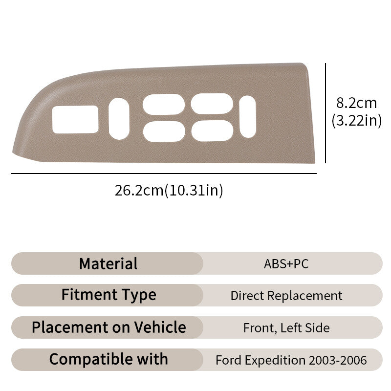 Left Driver Door Panel TAN Window Switch Bezel Fit for Ford Expedition 2003-2006