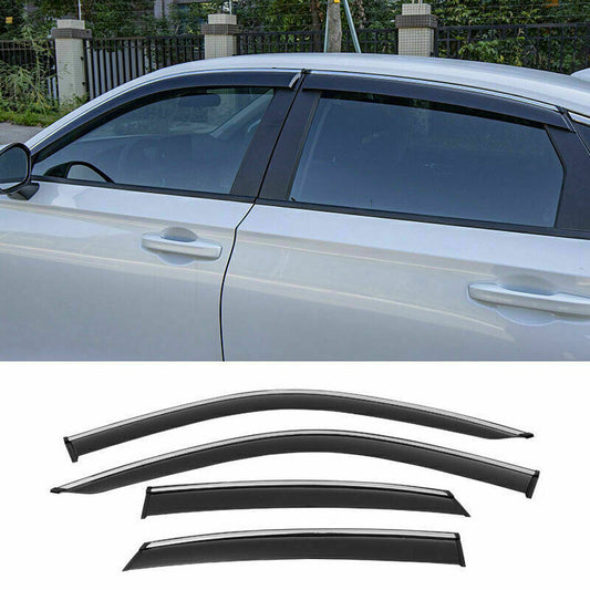 4x for Honda for Civic 22-23 Sedan Window Visor Sun Rain Guard Vent Shade Deflector