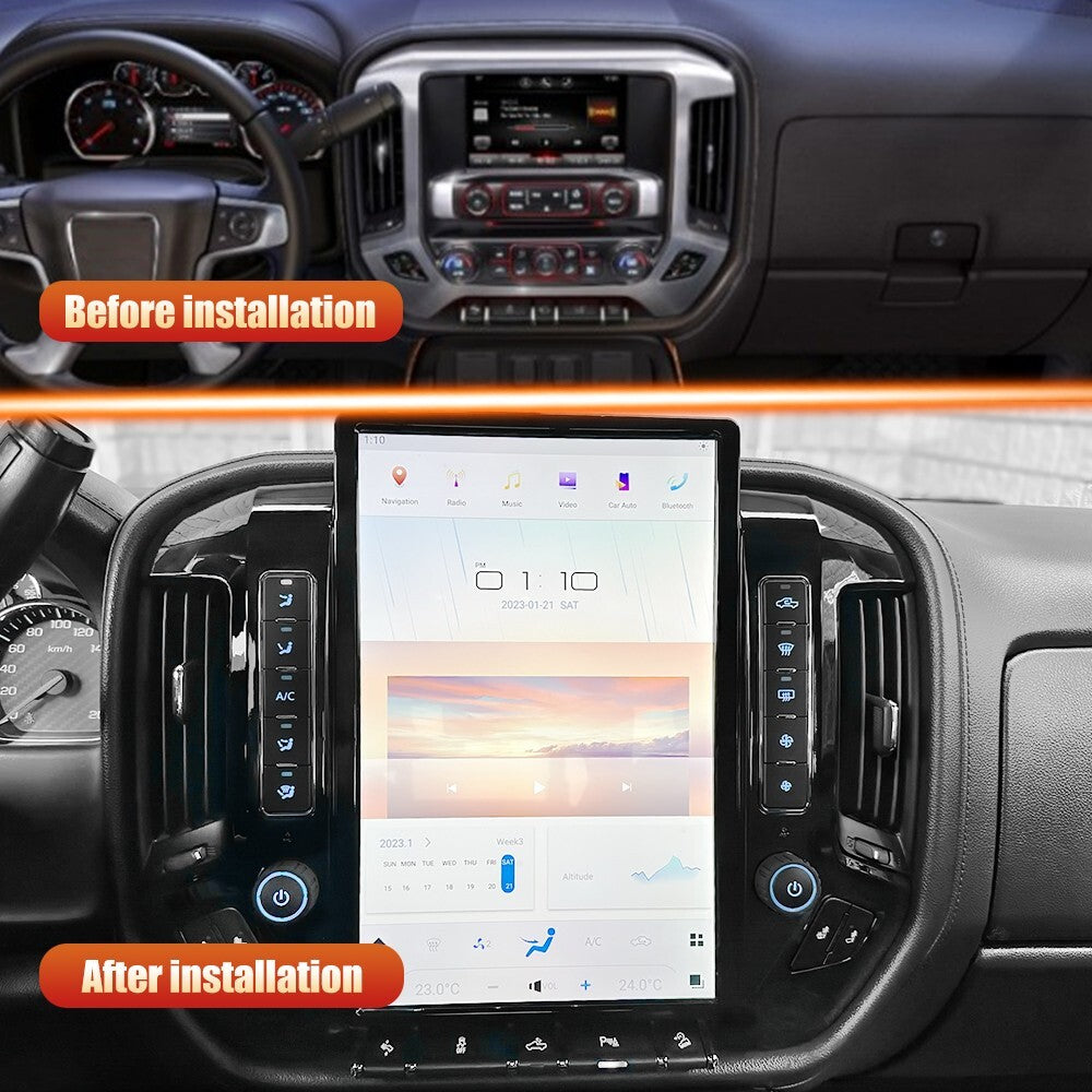 14.4 Android Stereo for Tesla Radio GPS for Chevrolet Silverado for Gmc for Sierra 2015-19