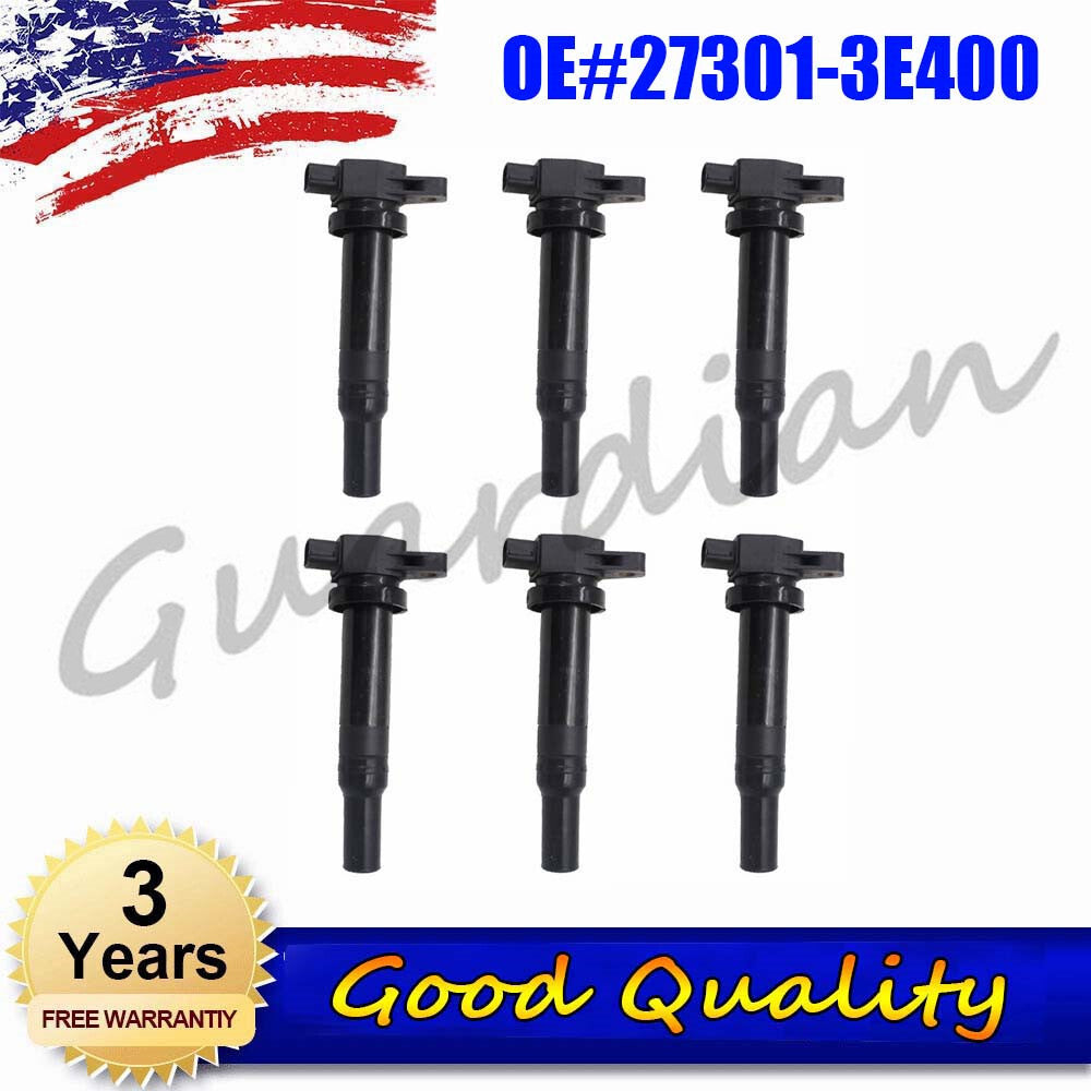 6-piece ignition coil set 27301-3E400 for Kia Rondo Optima Magentis 2.7L (2007-2011) 08 09