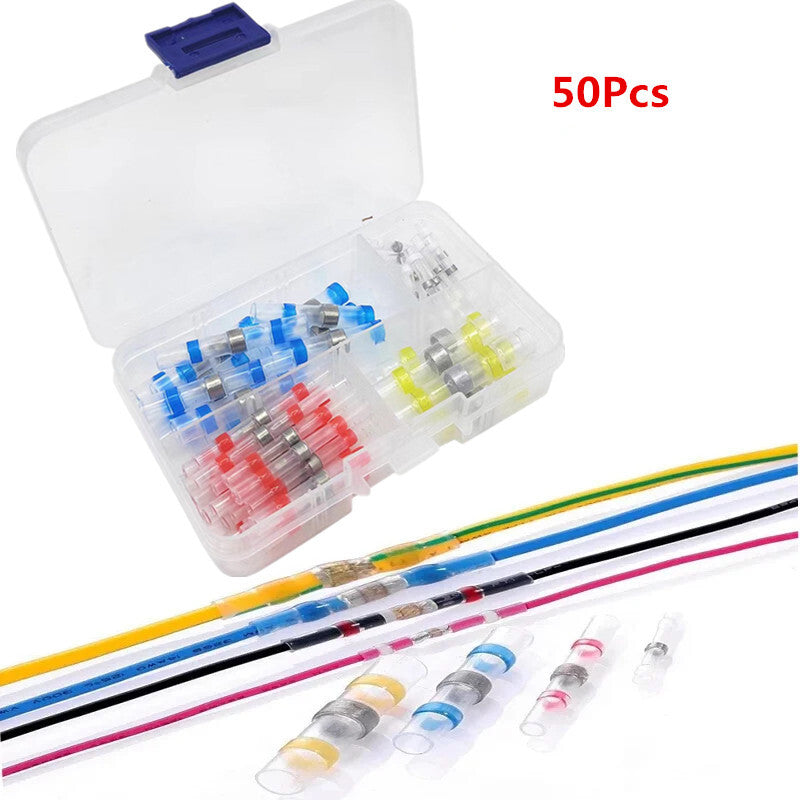 Car Electrical Wire Solder Sleeve Tube Insulated Butt Connector Terminals Hose
