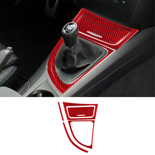 Red 5Pcs Console Gear Trim Cover for BMW 1 Series Convertible E82/E88 2008-2013