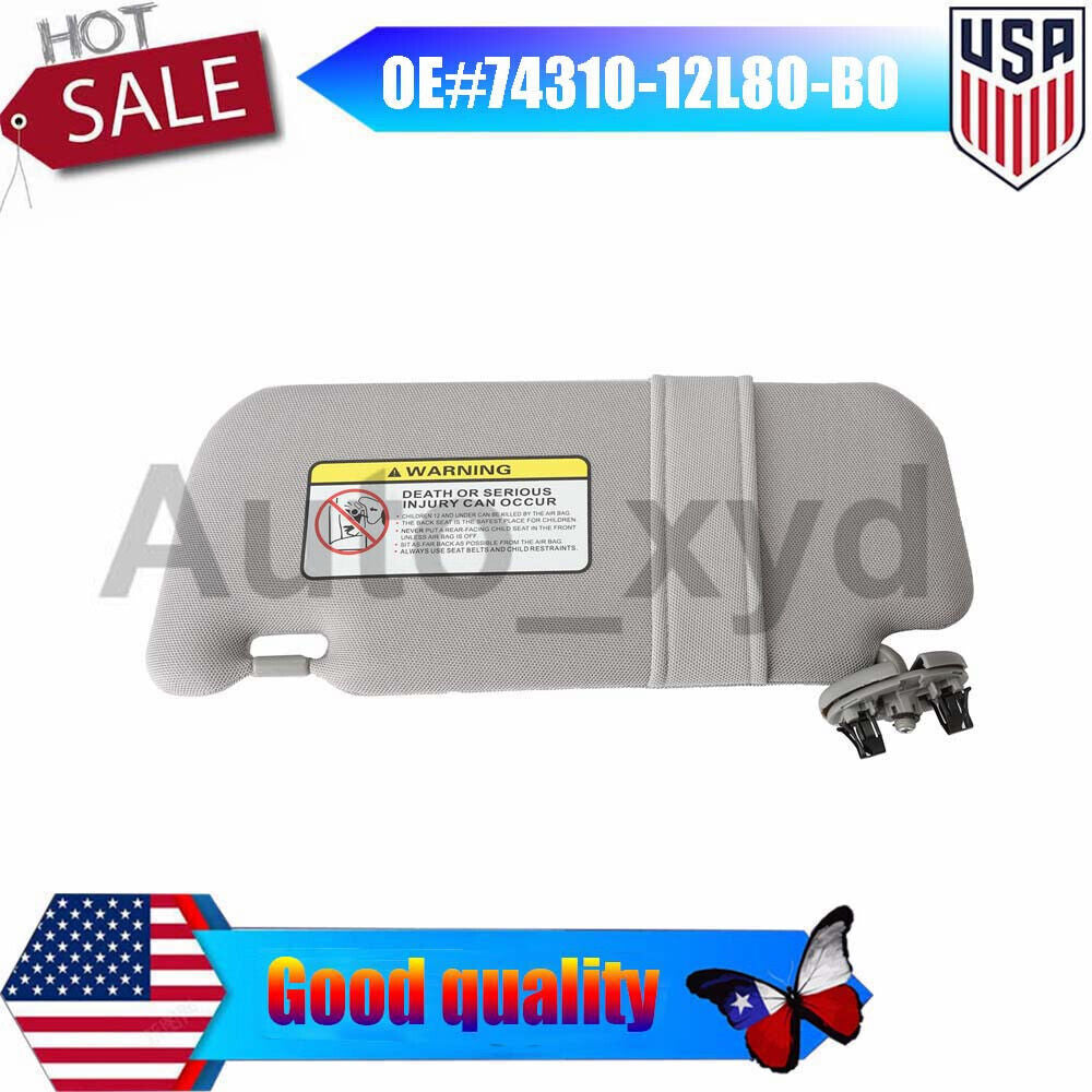 74310-12L80-B0 Right Passenger Side Sun Visor Gray for Toyota for Corolla 09-13 11