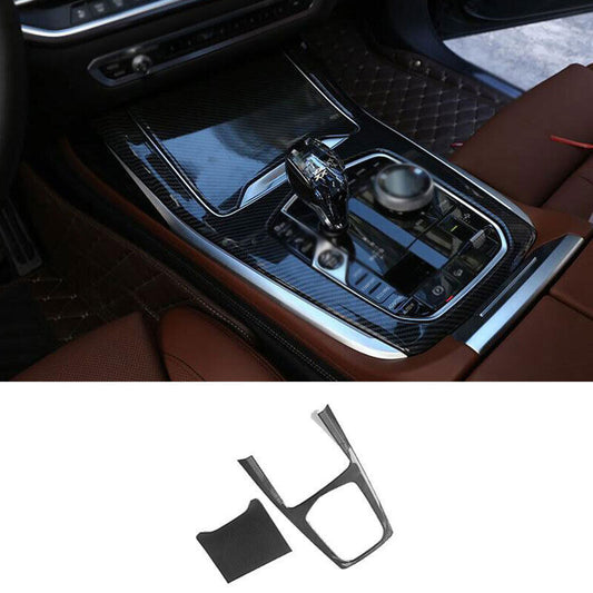for BMW X5 G05 2019-23 ABS Carbon Fiber Middle Console Gear Shift Panel Trim 2P