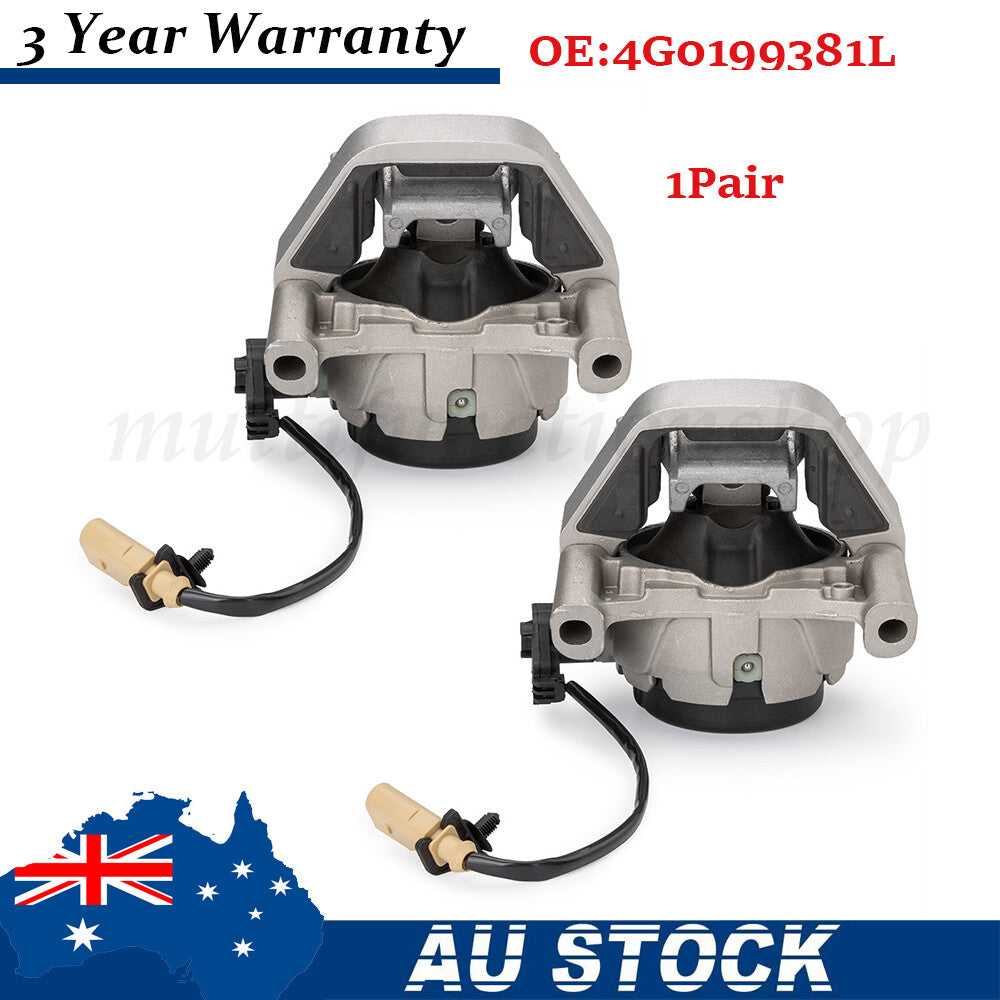 2X 4G0199381L Front Left+Right Engine Mounts for Audi for A6 A7 Quattro 2012-2018 AU
