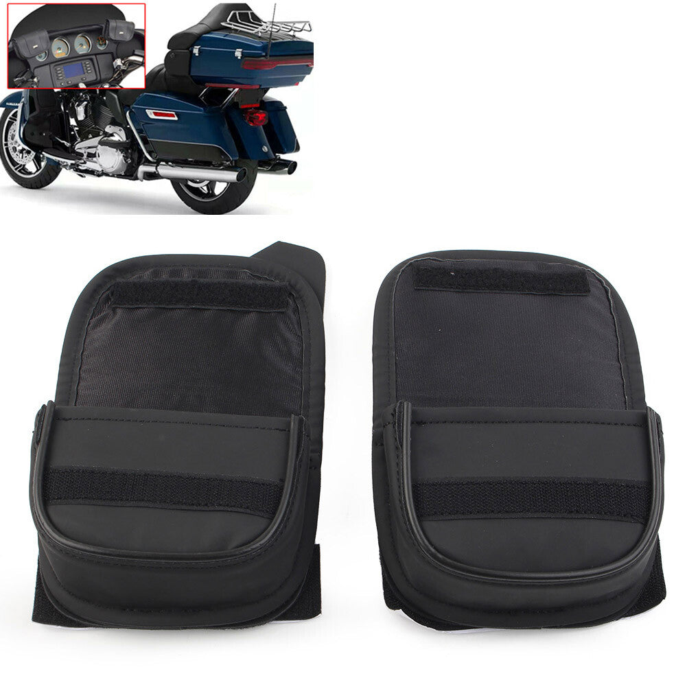 for Harley Touring Street Glide Special FLHXS Black Dual Pouches Windshield Bags