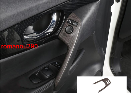 2P for Nissan Rogue 2017-2020 Wood Grain ABS Front Door Armrest Trim Strip Cover