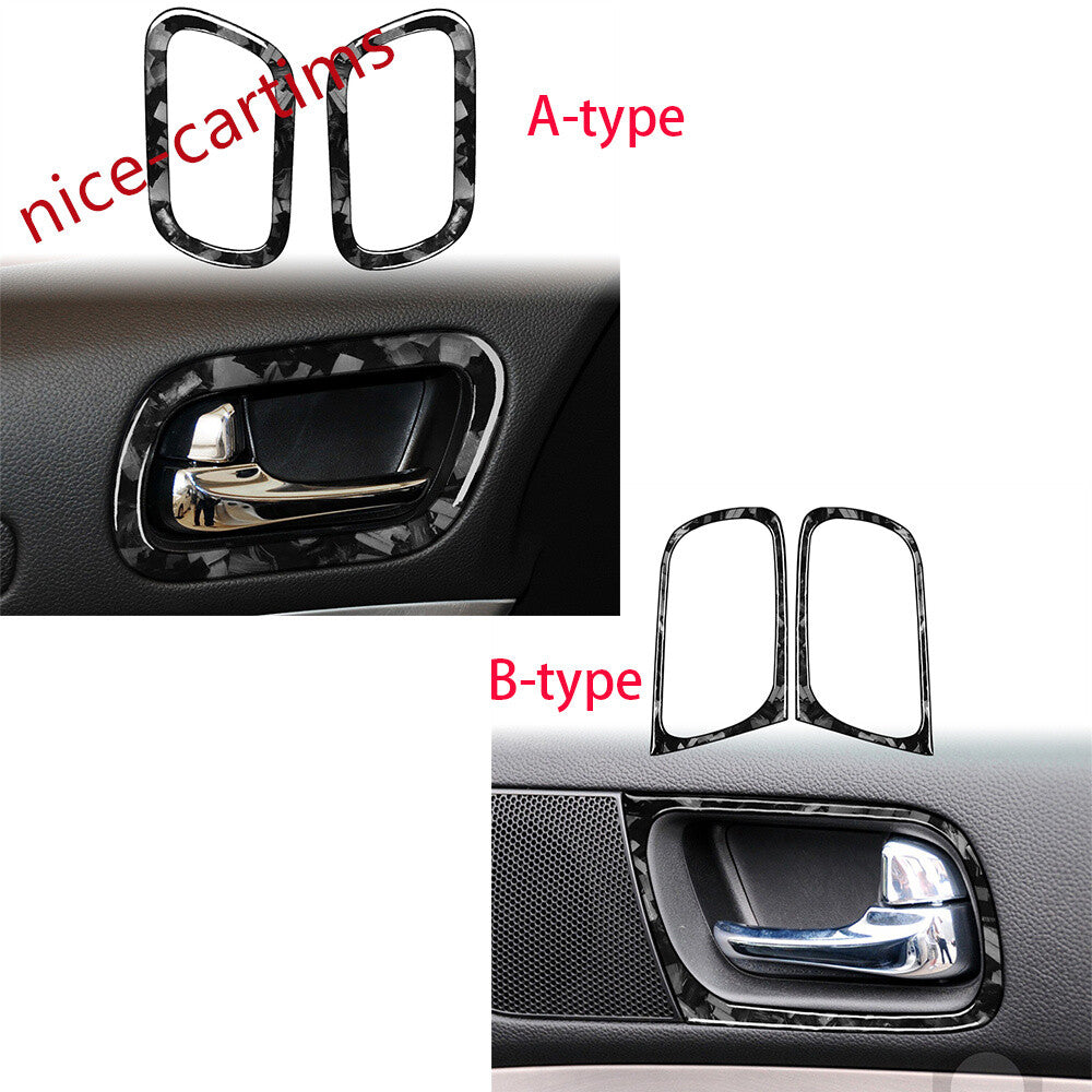 Forged Carbon Inner Door Handle Ring Trim for Infiniti G37 2Dr 2010-13 Q60 14-15