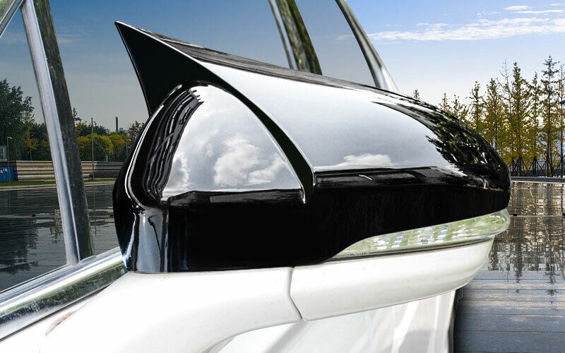 Gloss Black OX Horn Rear View Mirror Cover Trim for Ford Mondeo Fusion 2013-2020