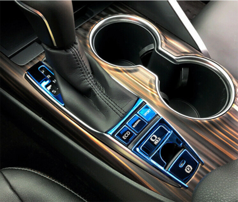 8p for Toyota for Camry 2018-2022 Blue Titanium Gear Shift Panel Button Overlay Trim
