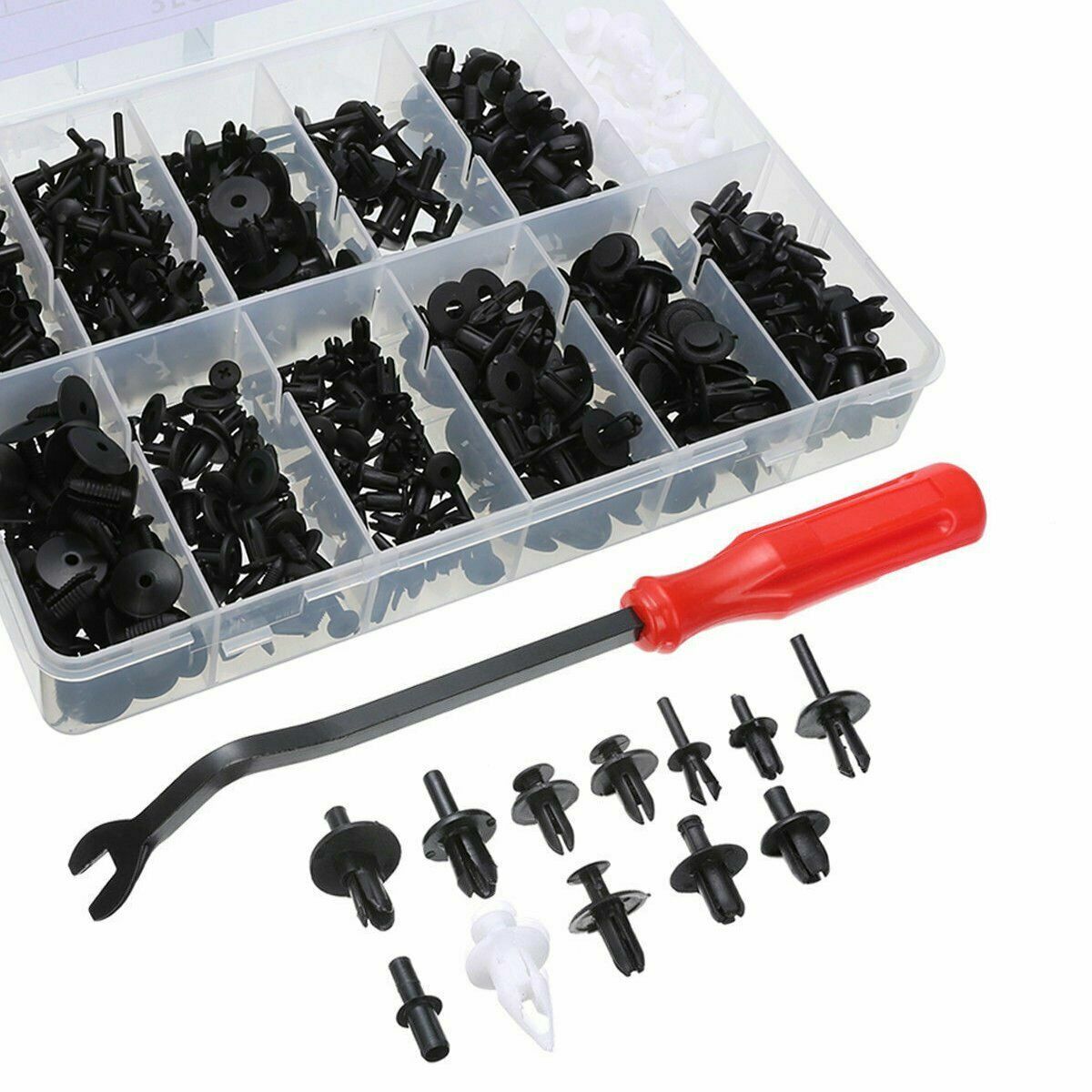 350x 12 Size Car Plastic Retainer Panel Bumper Fastener Moulding Clip Universal